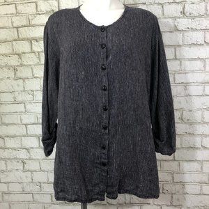 FLAX Linen Lagenlook Tunic Blouse Button Down